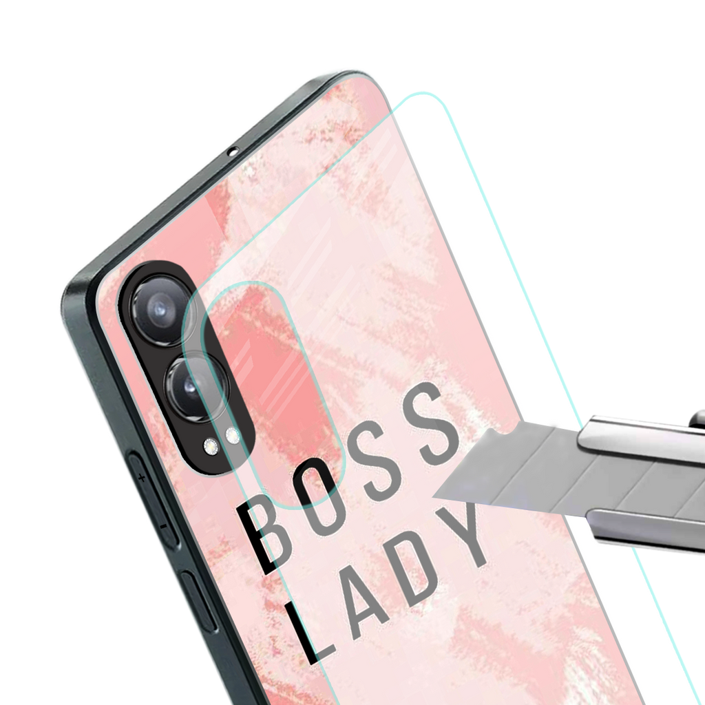 boss lady back phone cover | glass case for oneplus nord ce 4 lite