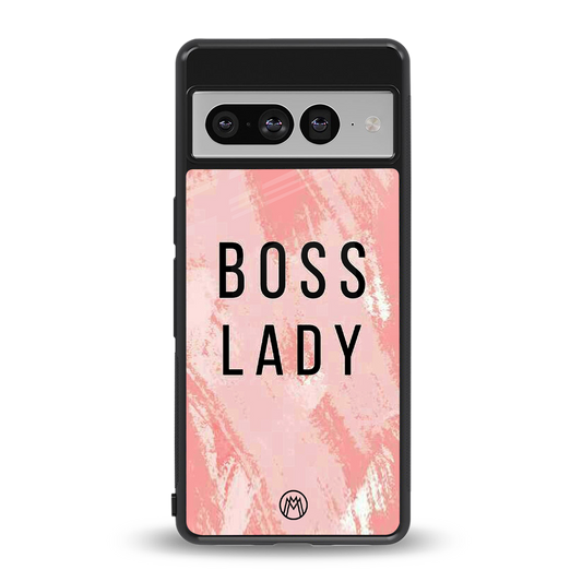 boss lady back phone cover | glass case for google pixel 7 pro