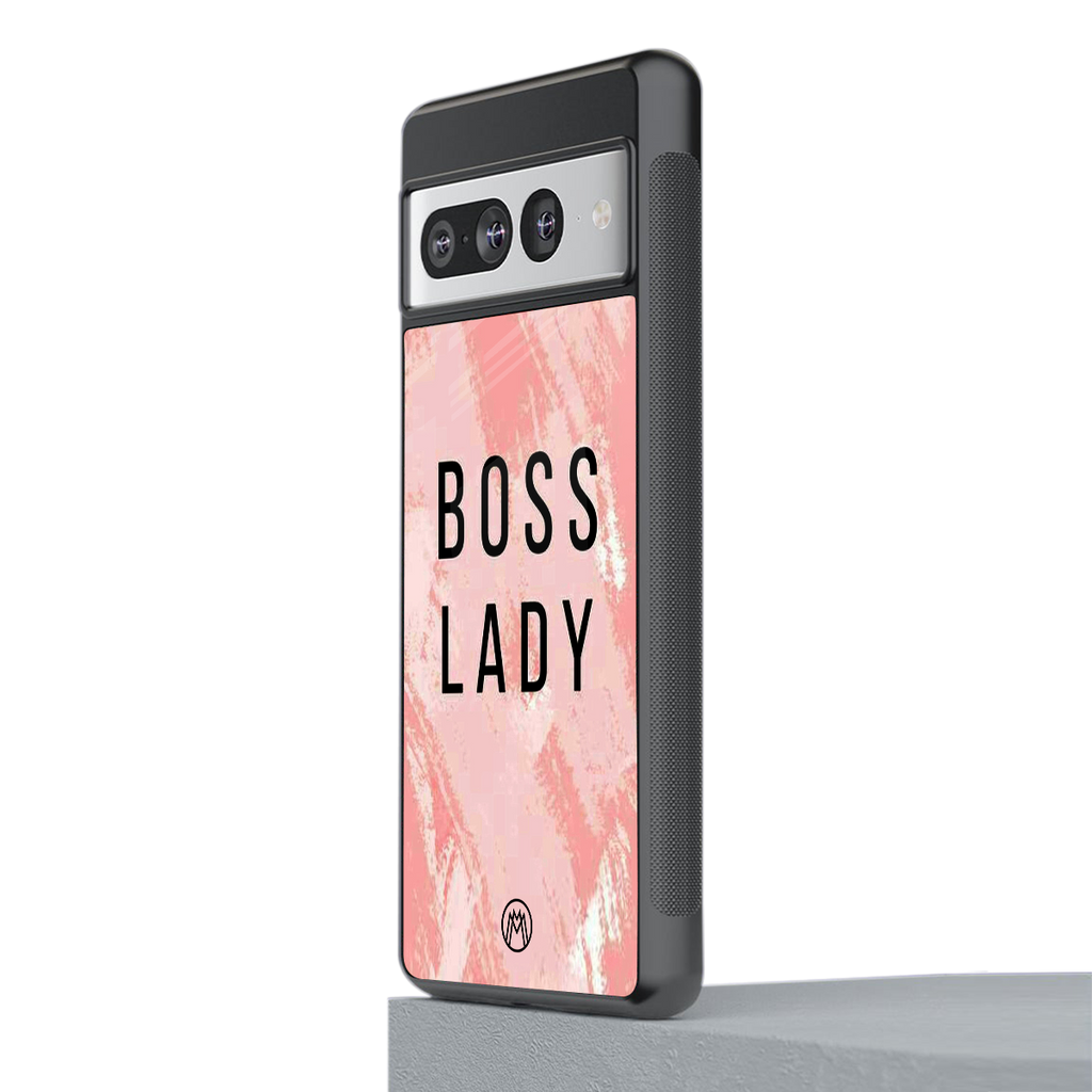 boss lady back phone cover | glass case for google pixel 7 pro