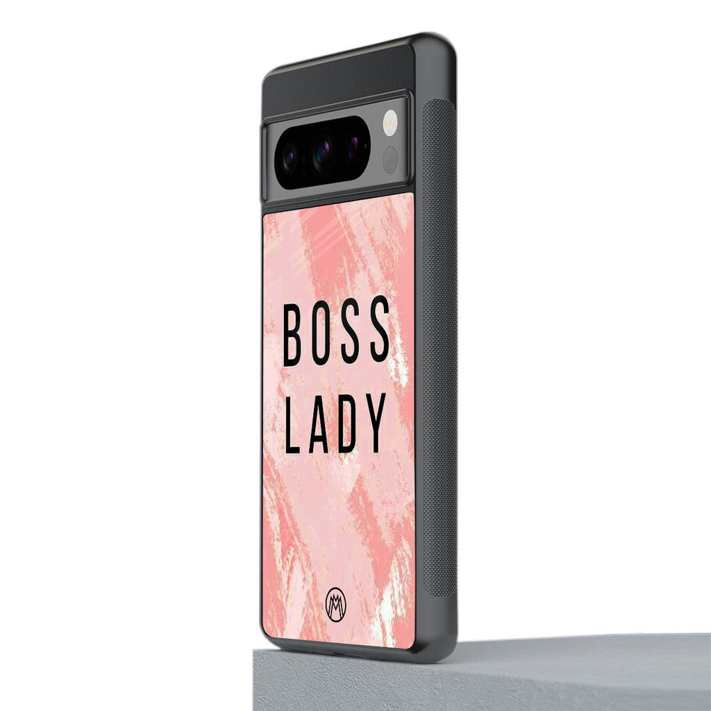 boss lady back phone cover | glass case for google pixel 8 pro