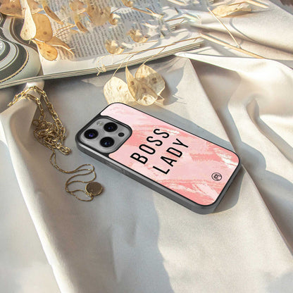boss lady back phone cover | glass case for iphone 14 pro max