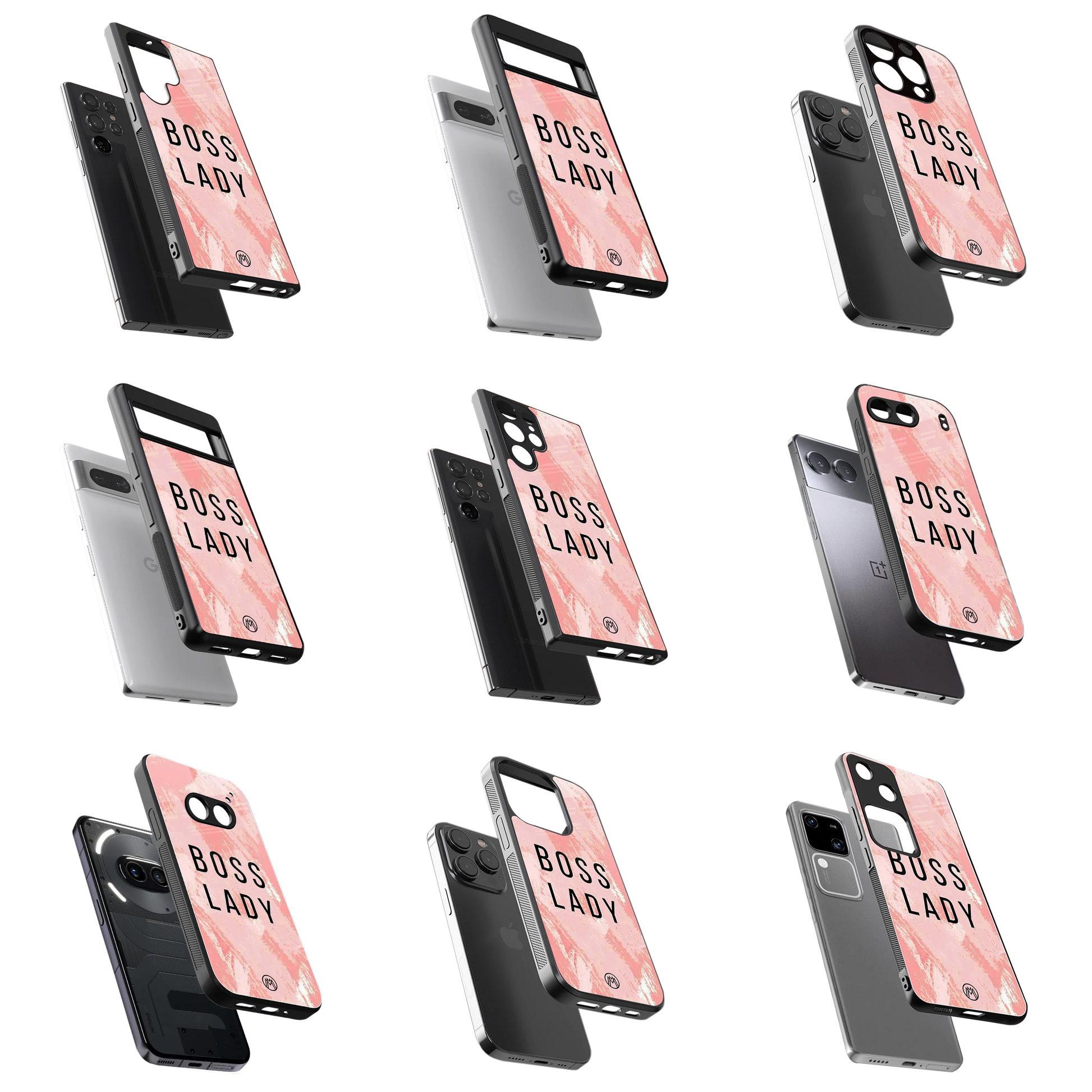Durable Glass Back Mobile Case for iPhone, Samsung, OnePlus, Google Pixel, Redmi, Vivo, Oppo