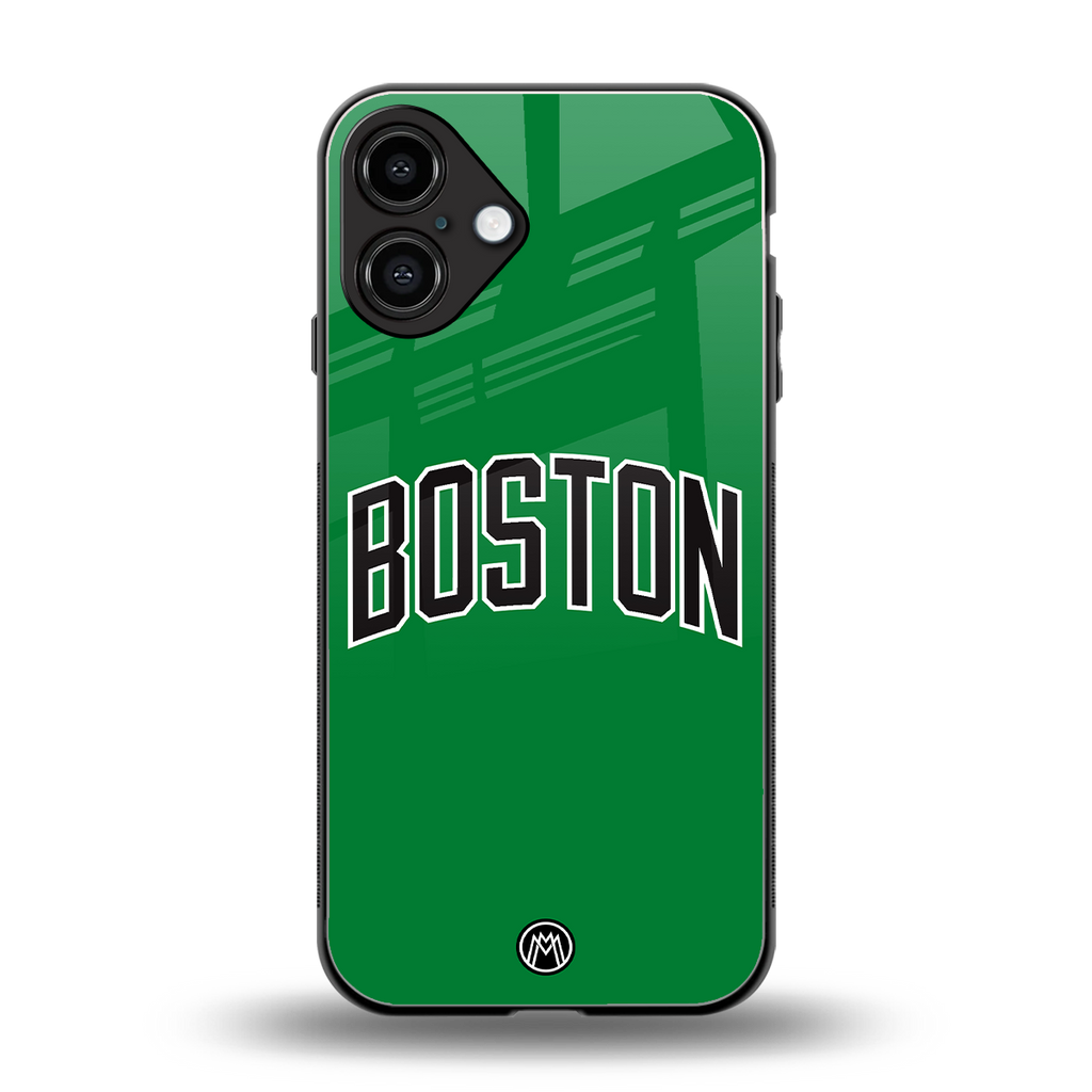 boston club back phone cover | glass case for iphone 16 plus