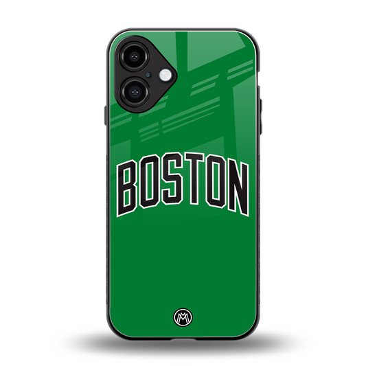 boston club back phone cover | glass case for iphone 16 plus