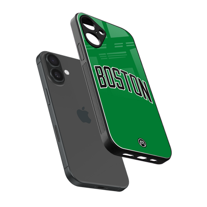 boston club back phone cover | glass case for iphone 16 plus