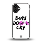 boys do cry back phone cover | glass case for iphone 16 plus