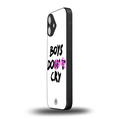 boys do cry back phone cover | glass case for iphone 16 plus