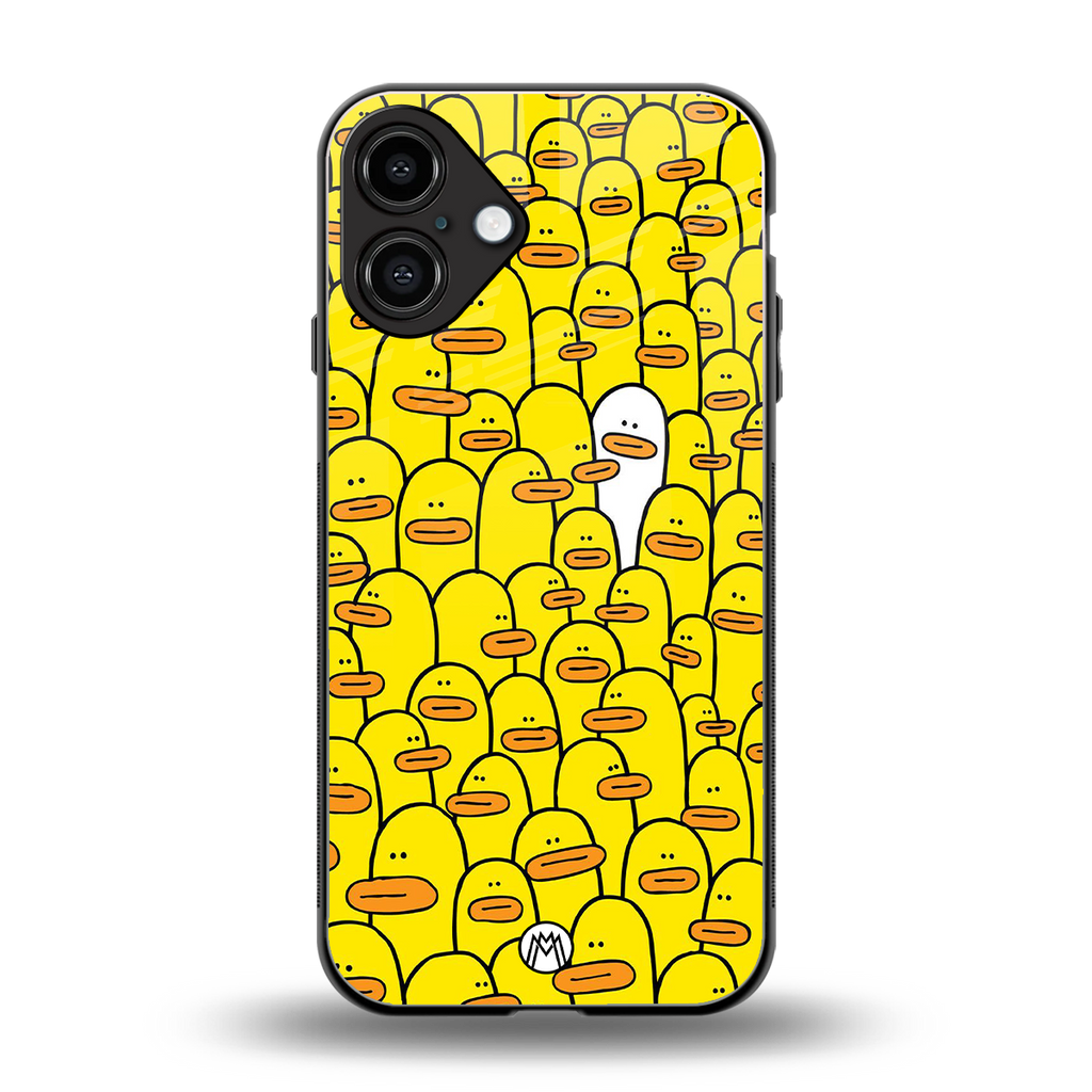 brian the duck back phone cover | glass case for iphone 16 plus