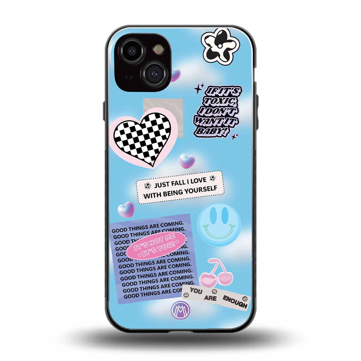 brightside back phone cover | glass case for iphone 15 plus