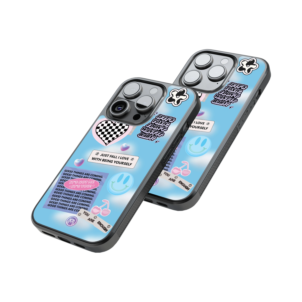 Protective Glass Back Phone Case Compatible with iPhone, Samsung, OnePlus, Pixel & More