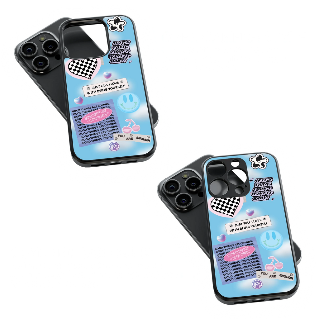 Trendy Glass Back Mobile Case for iPhone, Samsung, Redmi, OnePlus, Google Pixel, Motorola