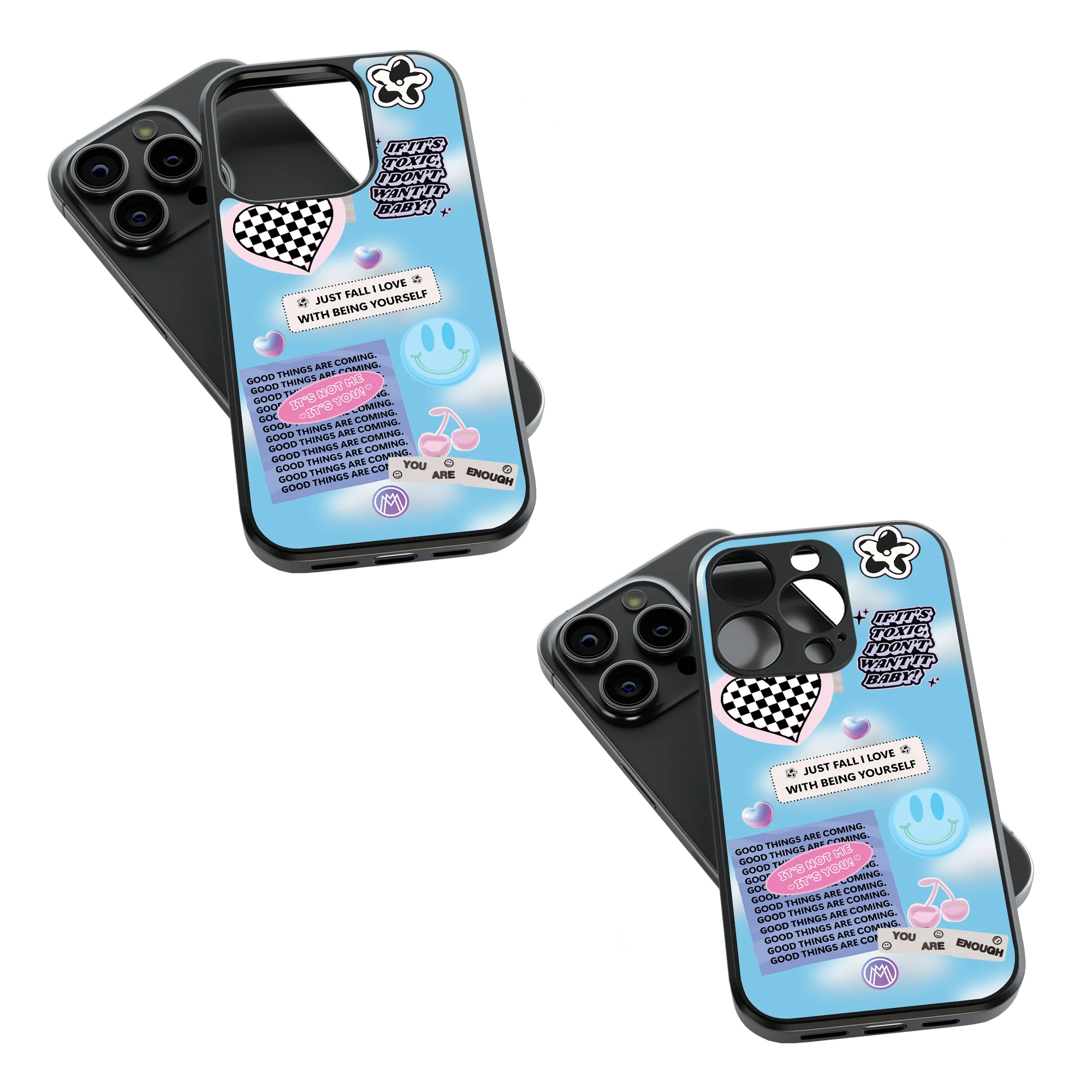 Trendy Glass Back Mobile Case for iPhone, Samsung, Redmi, OnePlus, Google Pixel, Motorola