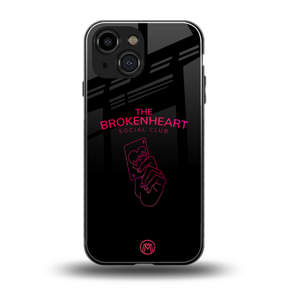 broken heart social club back phone cover | glass case for iphone 13 mini