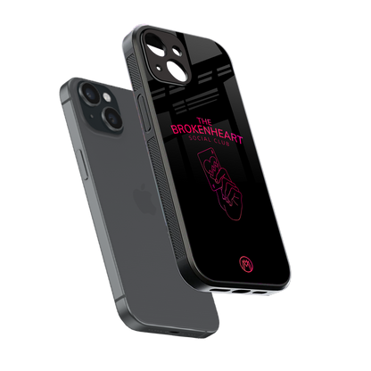 broken heart social club back phone cover | glass case for iphone 13 mini