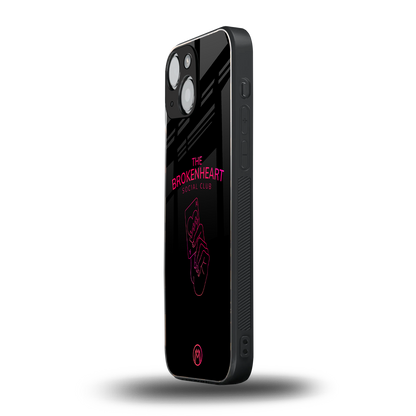 broken heart social club back phone cover | glass case for iphone 13 mini