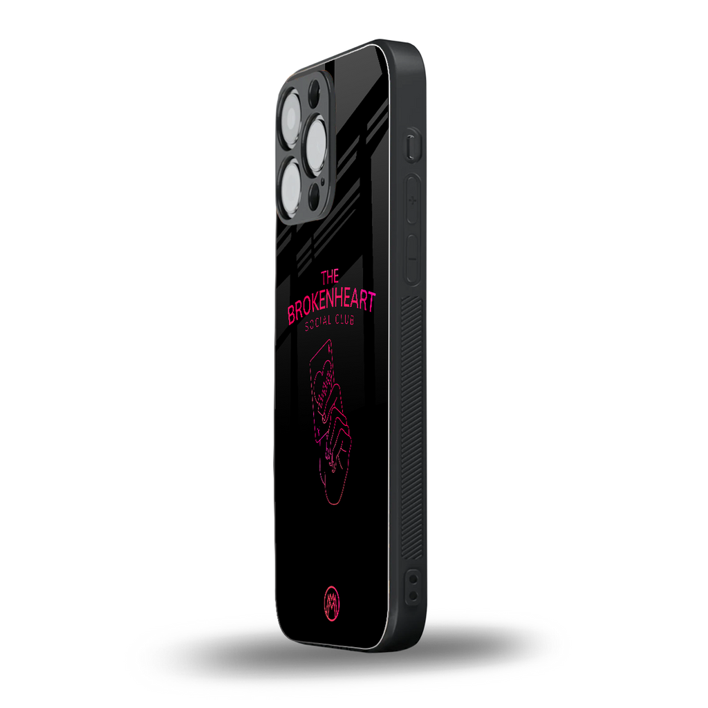 broken heart social club back phone cover | glass case for iphone 13 pro max