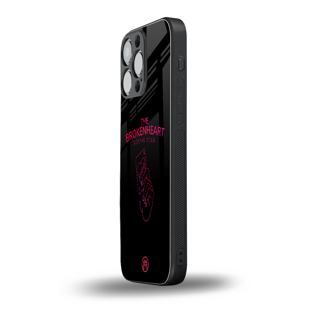 broken heart social club back phone cover | glass case for iphone 13 pro max