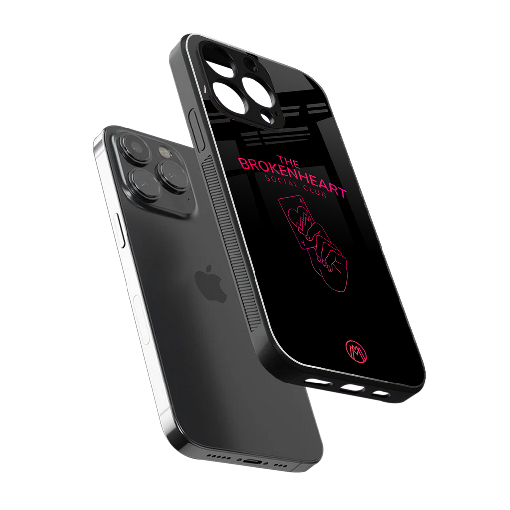 broken heart social club back phone cover | glass case for iphone 13 pro