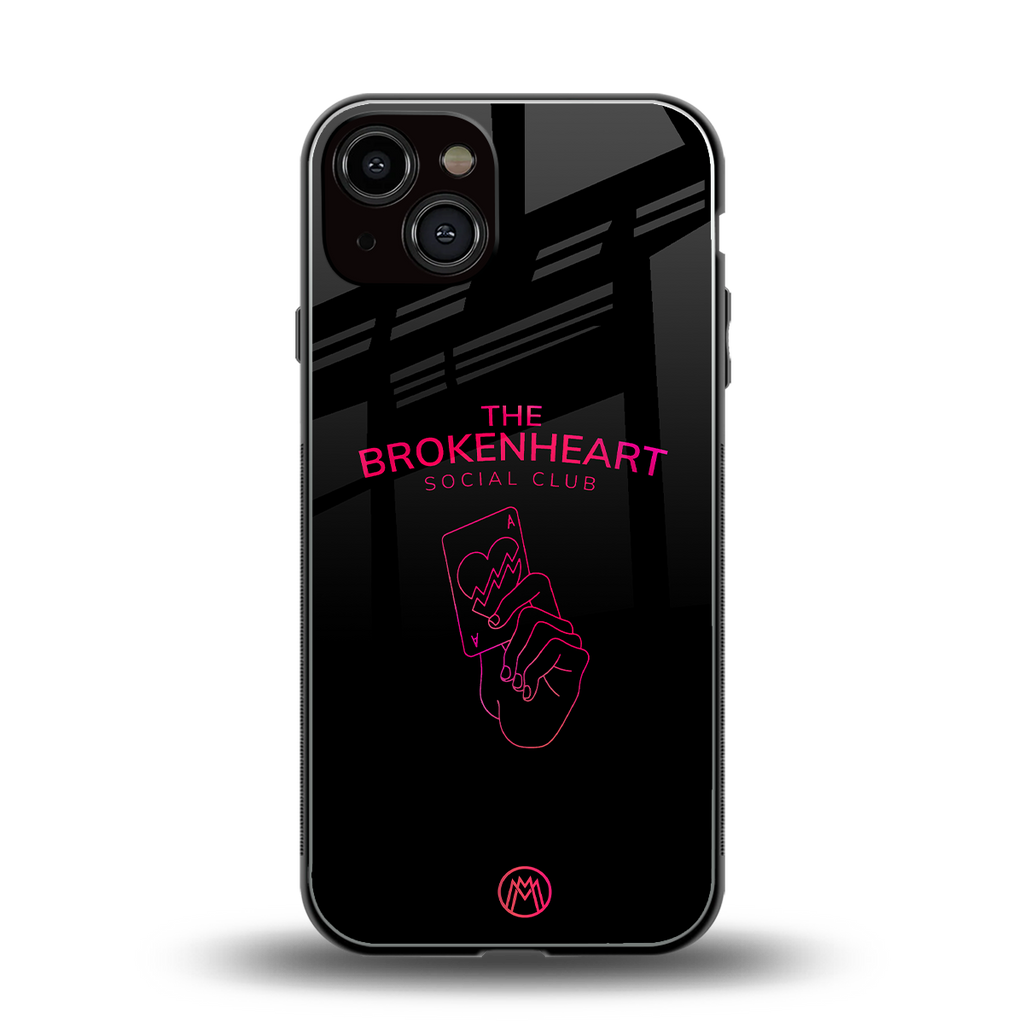 broken heart social club back phone cover | glass case for iphone 13