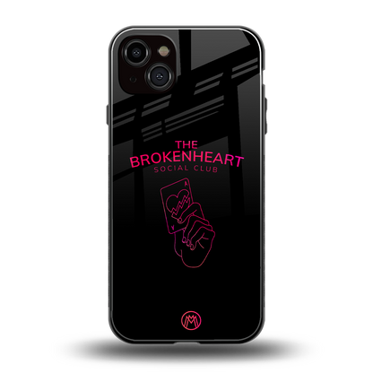 broken heart social club back phone cover | glass case for iphone 14 plus