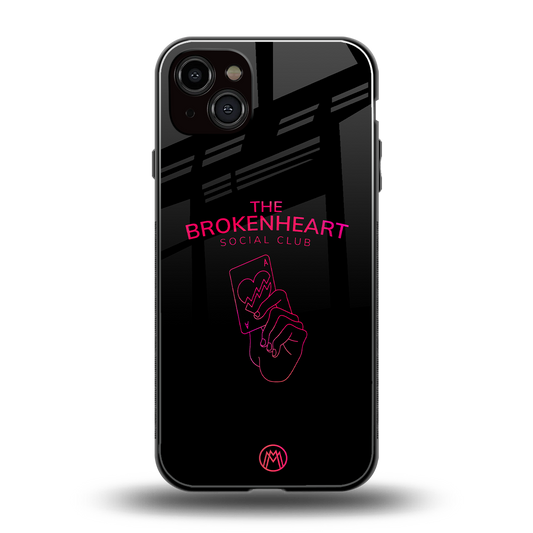broken heart social club back phone cover | glass case for iphone 14 plus