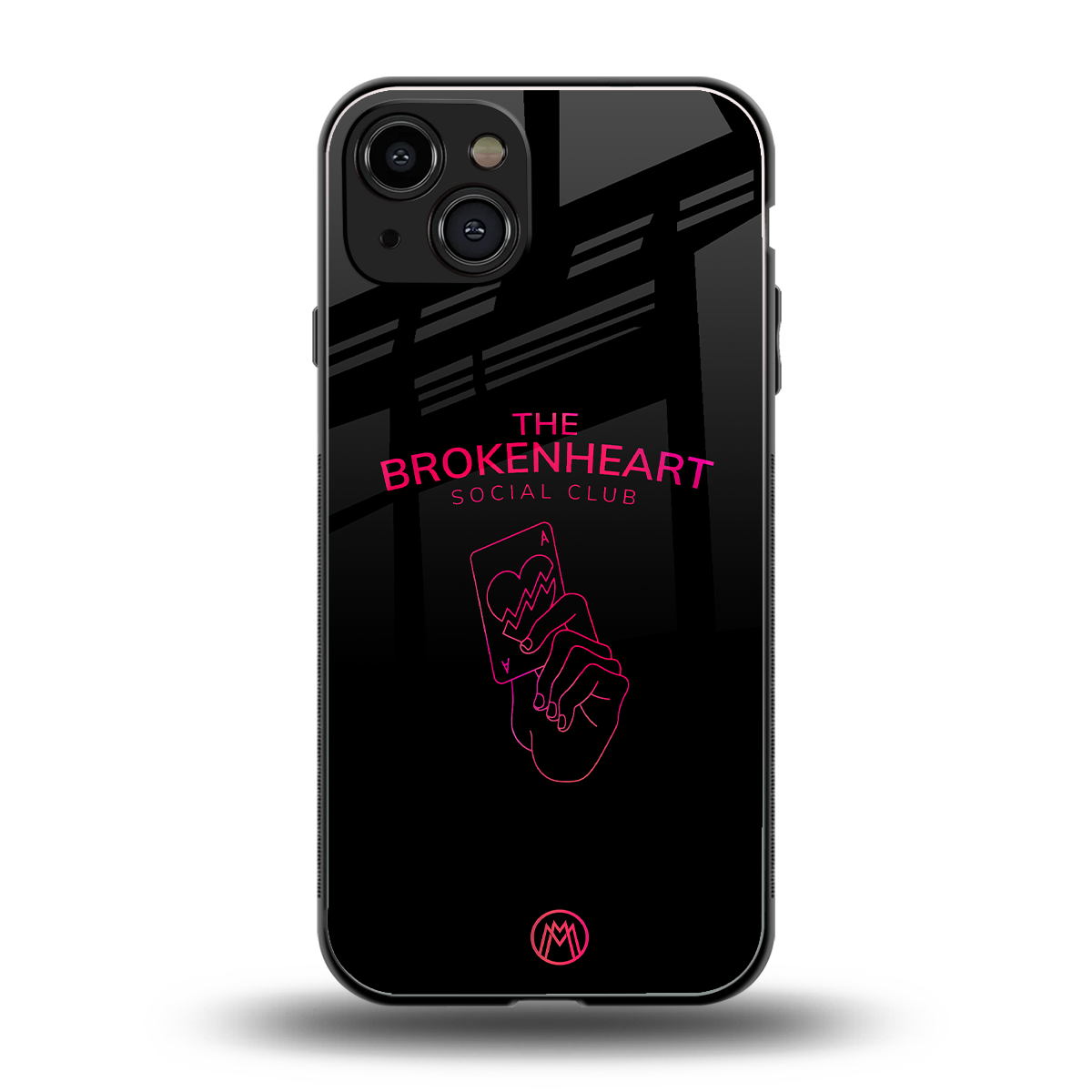 broken heart social club back phone cover | glass case for iphone 15