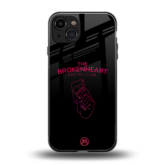 broken heart social club back phone cover | glass case for iphone 15