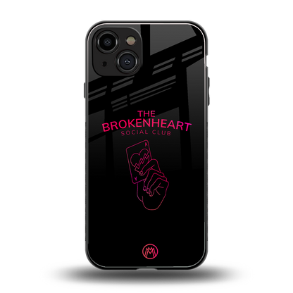 broken heart social club back phone cover | glass case for iphone 14
