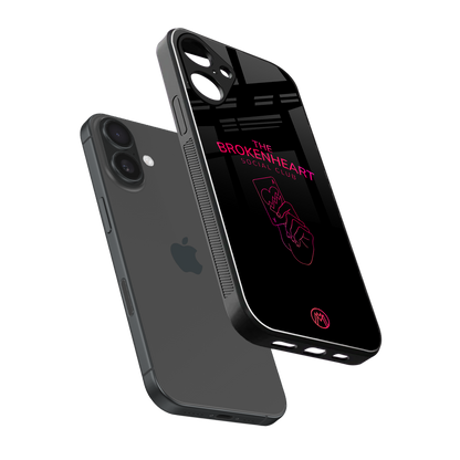 broken heart social club back phone cover | glass case for iphone 16 plus