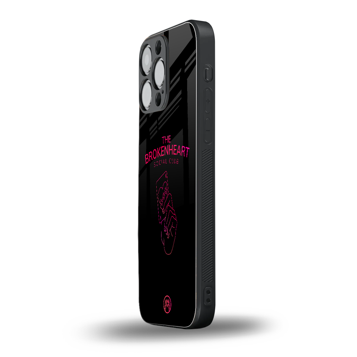 broken heart social club back phone cover | glass case for iphone 16 pro max