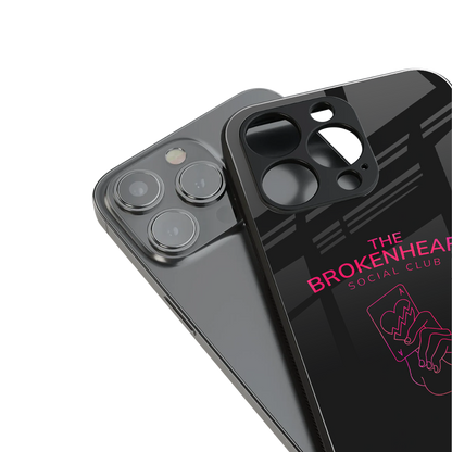 broken heart social club back phone cover | glass case for iphone 14 pro max