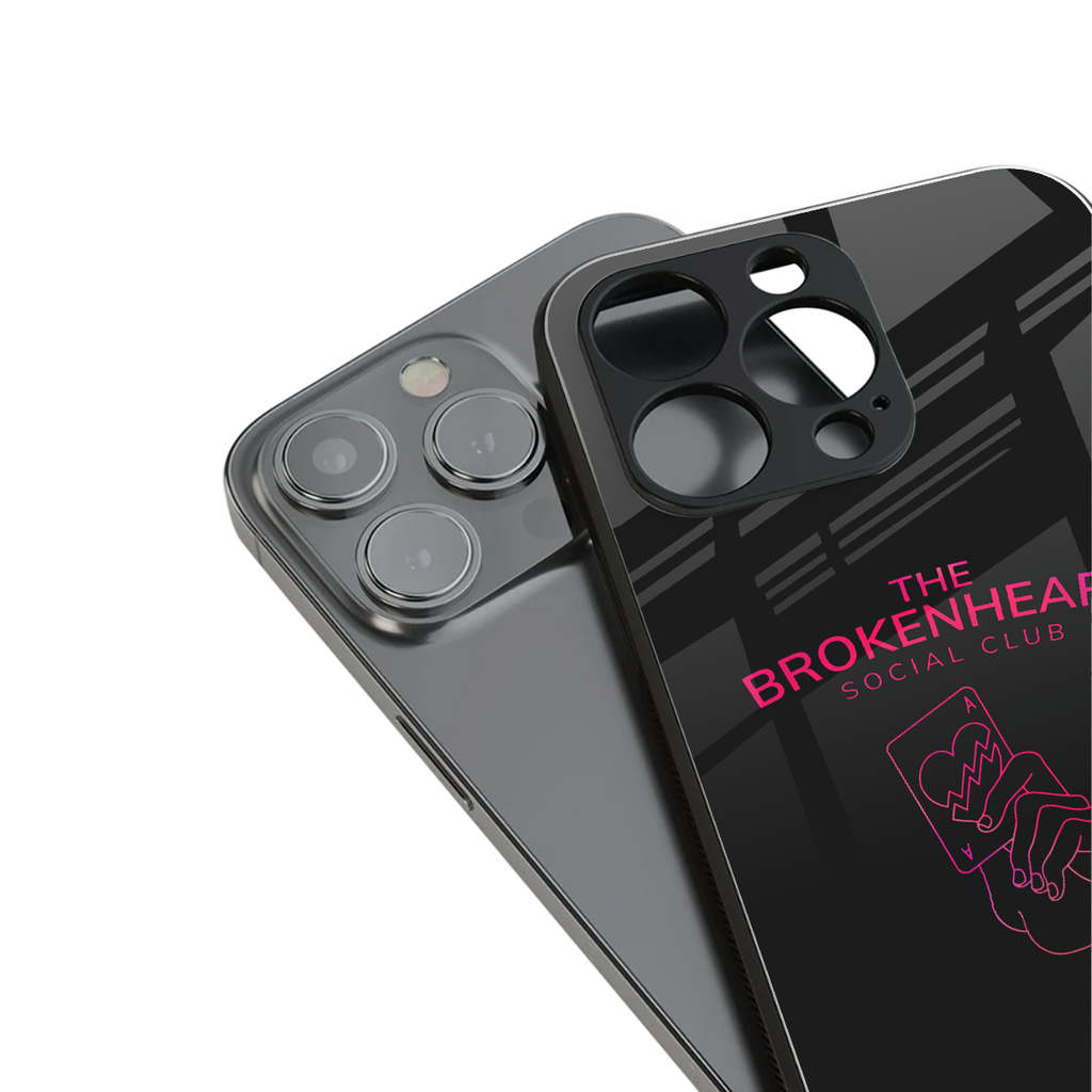 broken heart social club back phone cover | glass case for iphone 15