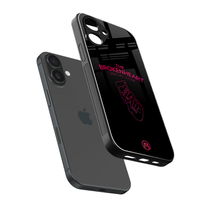 broken heart social club back phone cover | glass case for iphone 16