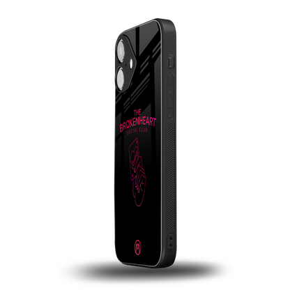 broken heart social club back phone cover | glass case for iphone 16