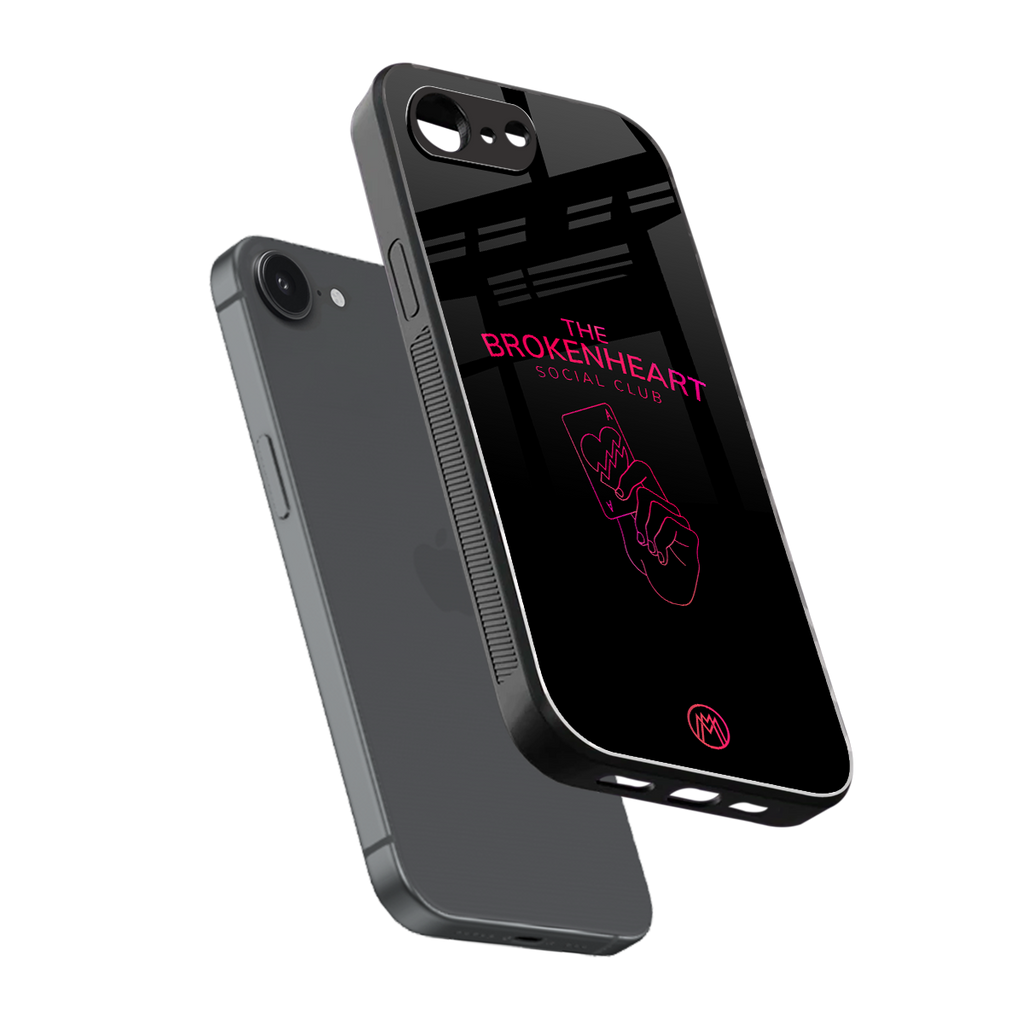 broken heart social club back phone cover | glass case for iphone 16e