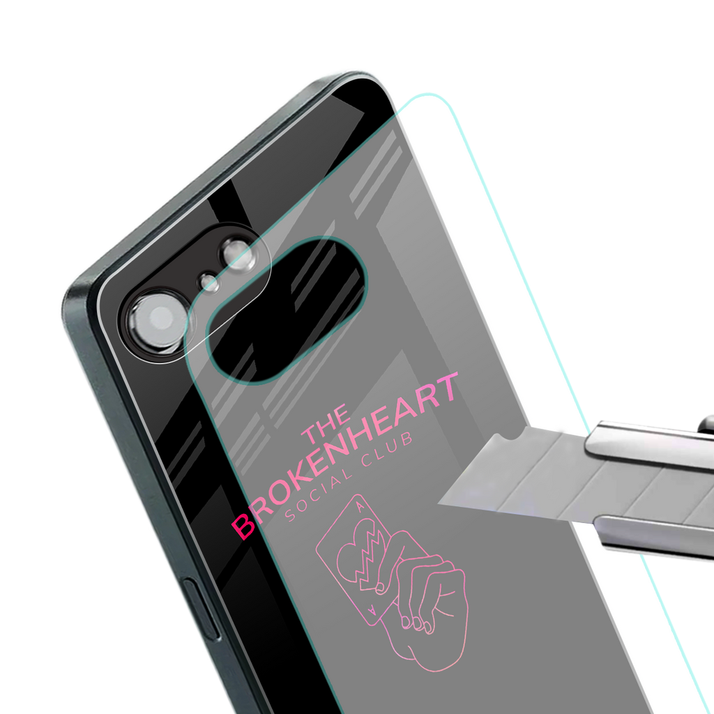 broken heart social club back phone cover | glass case for iphone 16e
