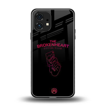 broken heart social club back phone cover | glass case for nothing phone 1