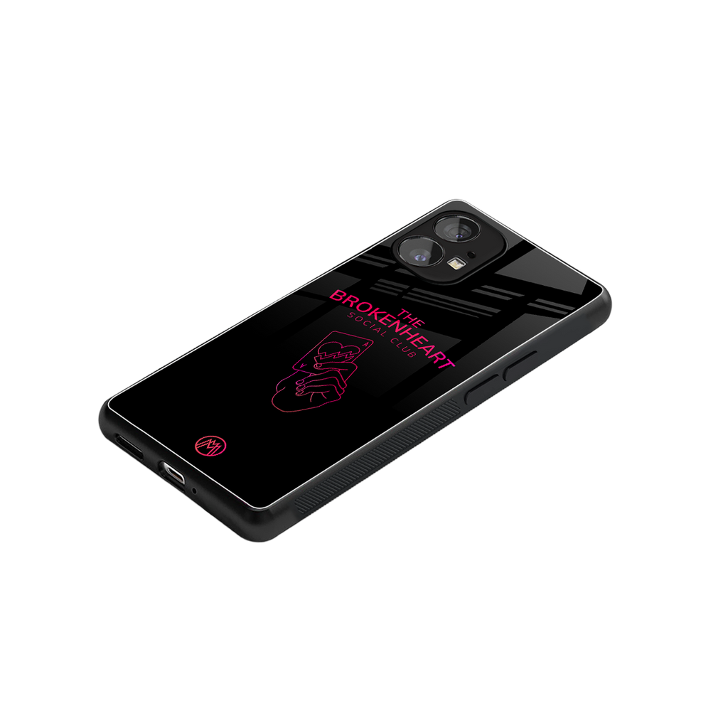 broken heart social club back phone cover | glass case for nothing phone 1
