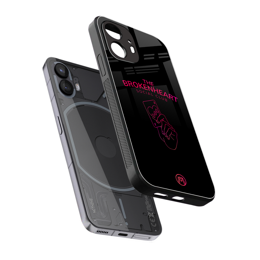 broken heart social club back phone cover | glass case for nothing phone 2