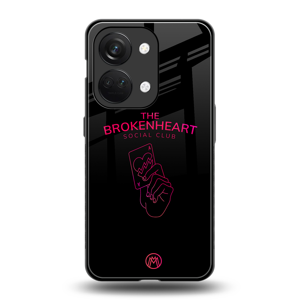 broken heart social club back phone cover | glass case for oneplus nord 3