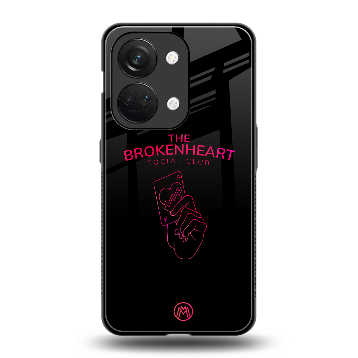 broken heart social club back phone cover | glass case for oneplus nord 3