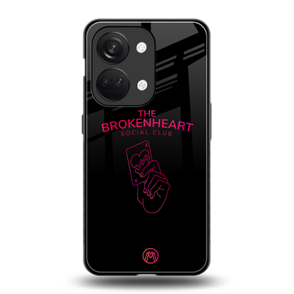broken heart social club back phone cover | glass case for oneplus nord 3