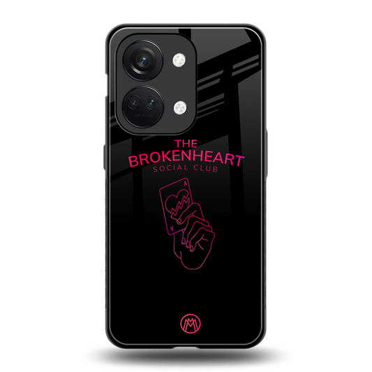 broken heart social club back phone cover | glass case for oneplus nord 3