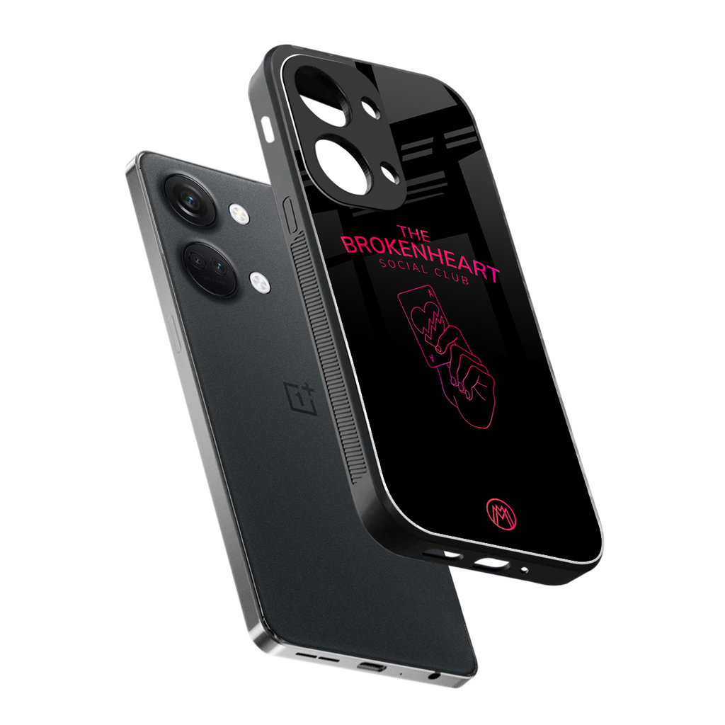 broken heart social club back phone cover | glass case for oneplus nord 3