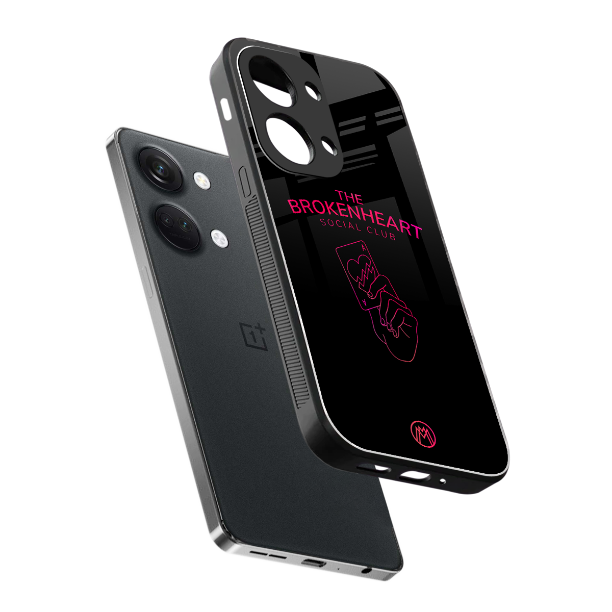 broken heart social club back phone cover | glass case for oneplus nord 3