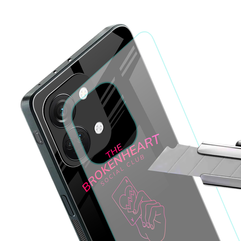 broken heart social club back phone cover | glass case for oneplus nord 3