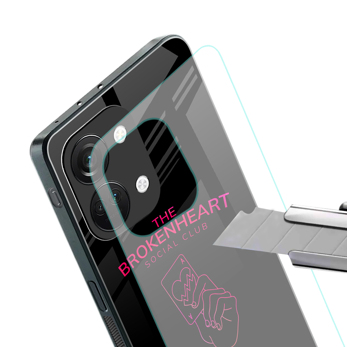 broken heart social club back phone cover | glass case for oneplus nord 3