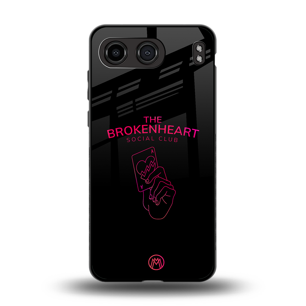 broken heart social club back phone cover | glass case for oneplus nord 4