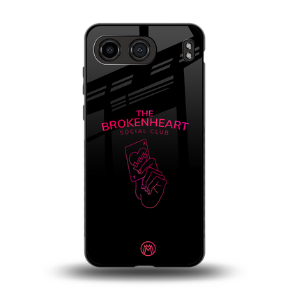 broken heart social club back phone cover | glass case for oneplus nord 4