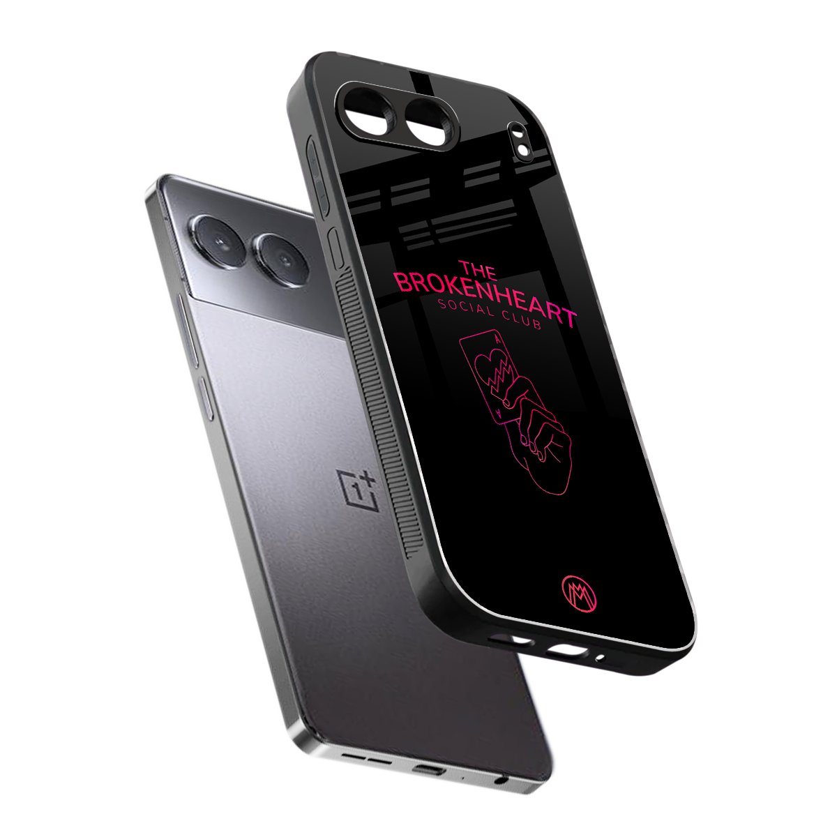 broken heart social club back phone cover | glass case for oneplus nord 4